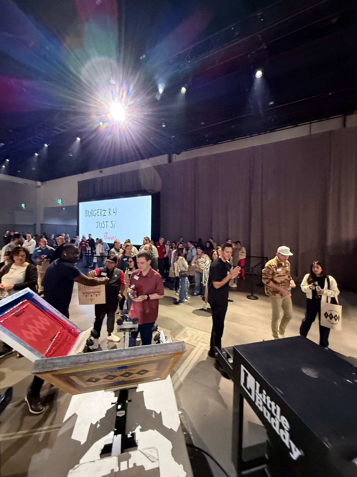Merch Troop live event printing in Detroit — made live, worn out the door